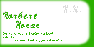 norbert morar business card